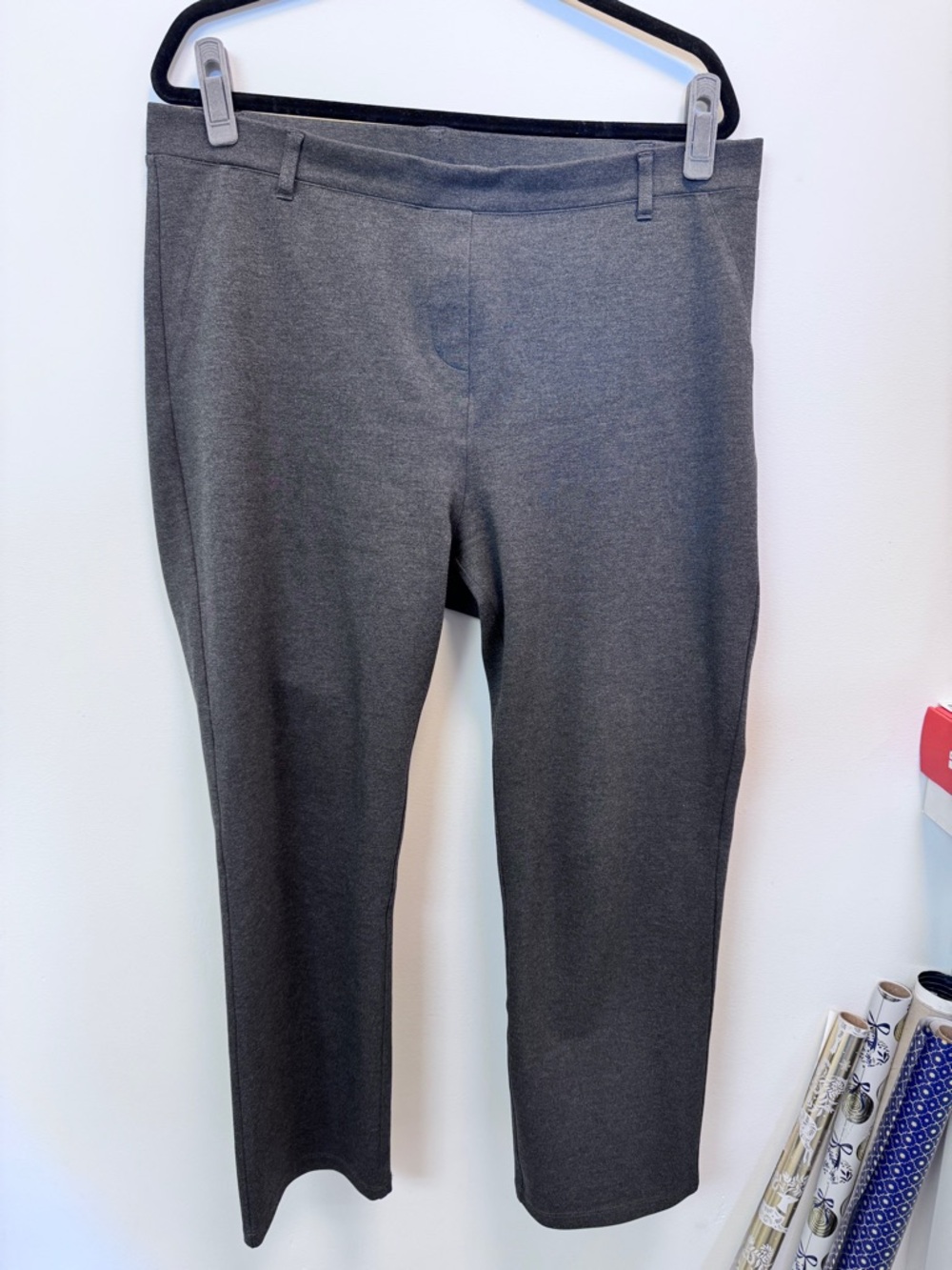 Quince Ultra Stretch Ponte Pants, Petite XL, charcoal